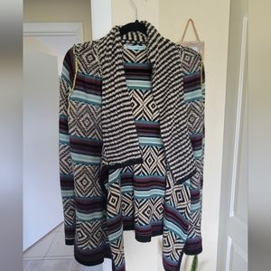 Maurices Aztes Cardigan, Teal and Purple, M